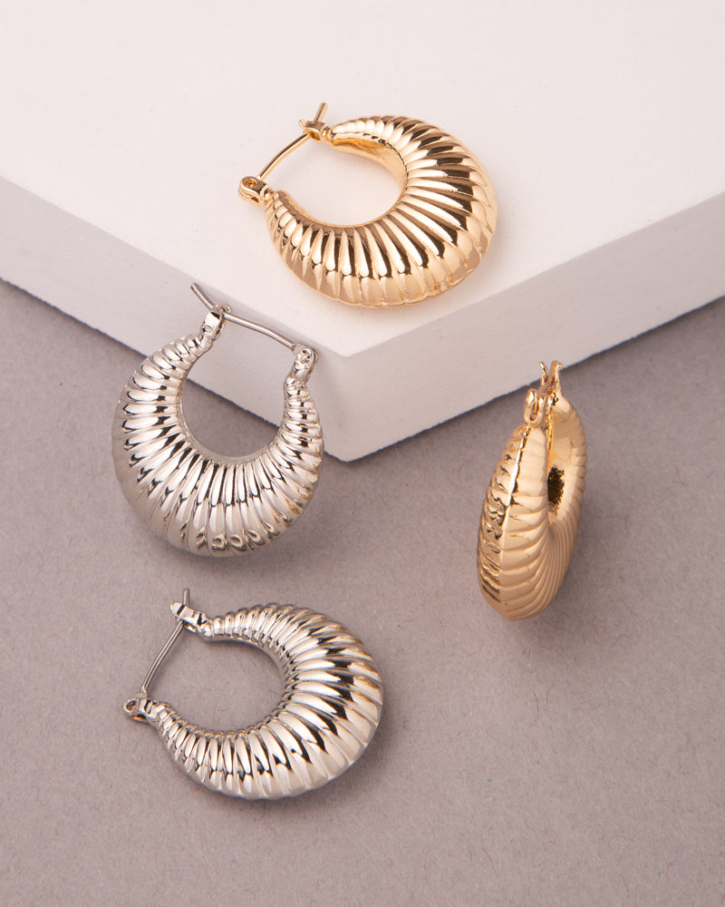 Harper Gold Plated Croissant Hoop