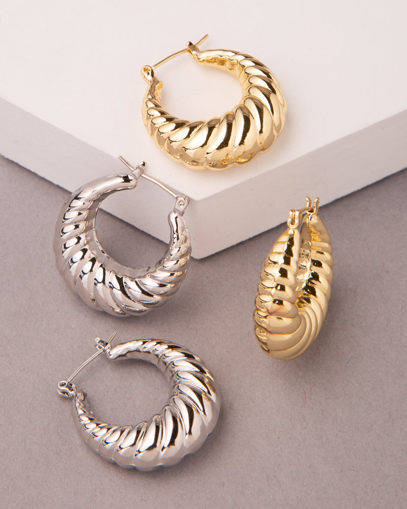 Lola Gold Plated Chunky Hoop Earrings
