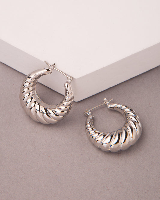 Lola Gold Plated Chunky Hoop Earrings | Silver