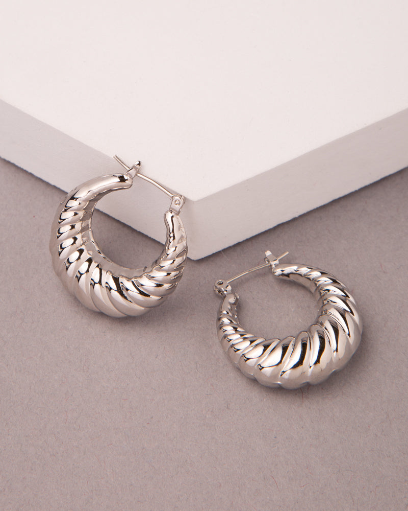 Lola Gold Plated Chunky Hoop Earrings | Silver