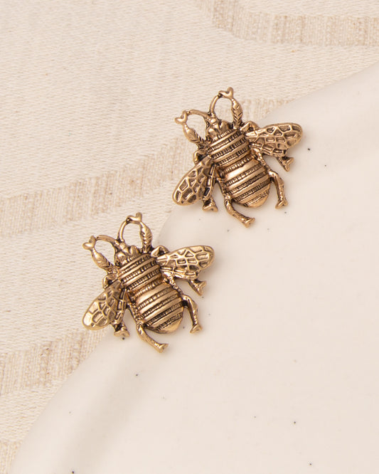 Haven Three-Dimensional Bumble Bee Post Earrings