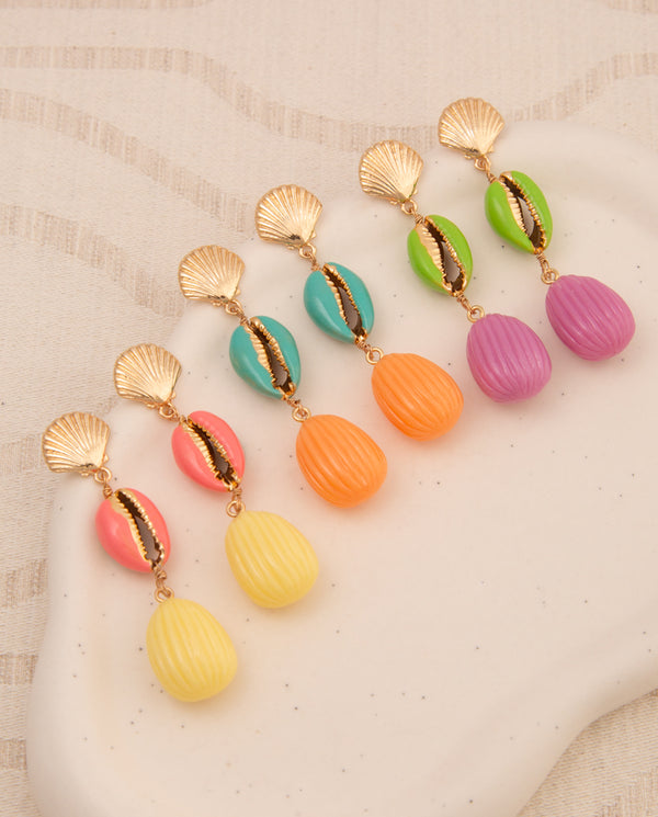 Athena Seashell Theme Post Dangle Earrings