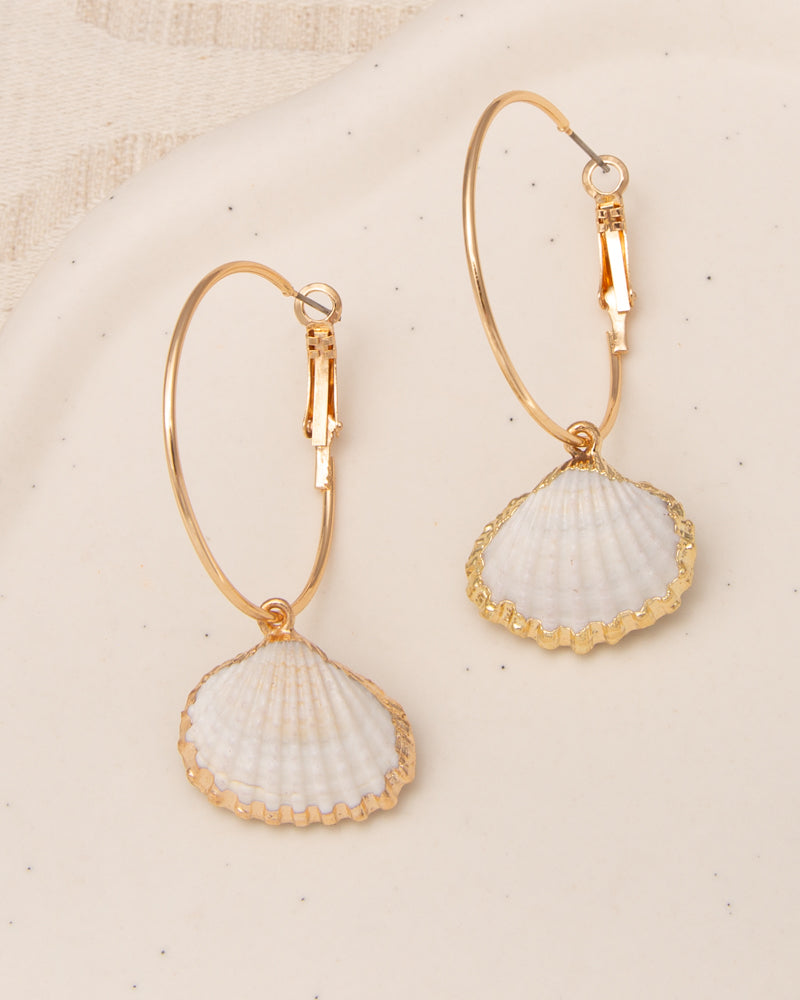 Blake Scallop Seashell Hoop Earrings