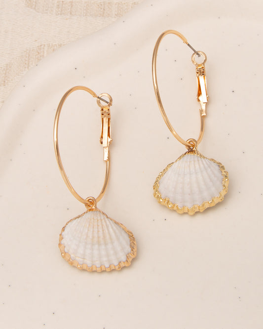 Blake Scallop Seashell Hoop Earrings
