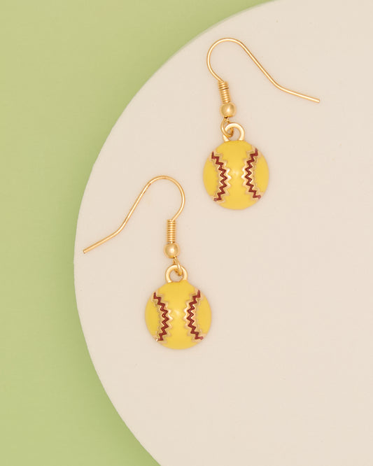 Emmy Gameday Epoxy Softball and Baseball Dangle Earrings | Softball