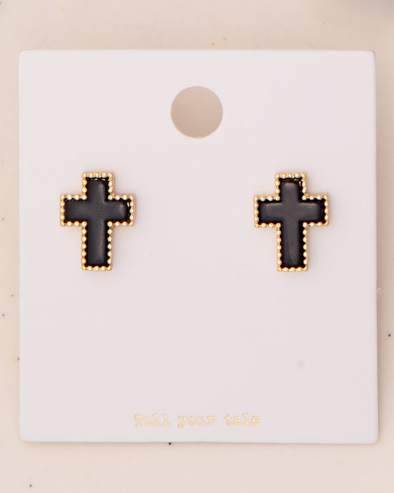 Analeia  Pearlescent Enamel Inlay Cross Post