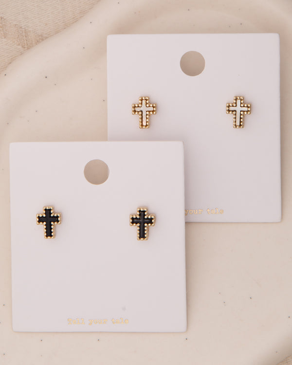 Jayleen Pearlescent Enamel Inlay Cross Post Earrings