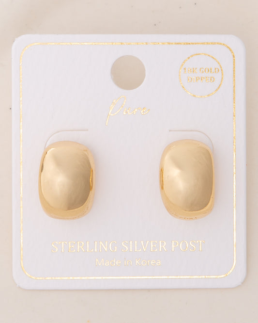 Ensley Polished Crescent Huggie Hoop Earrings | Gold
