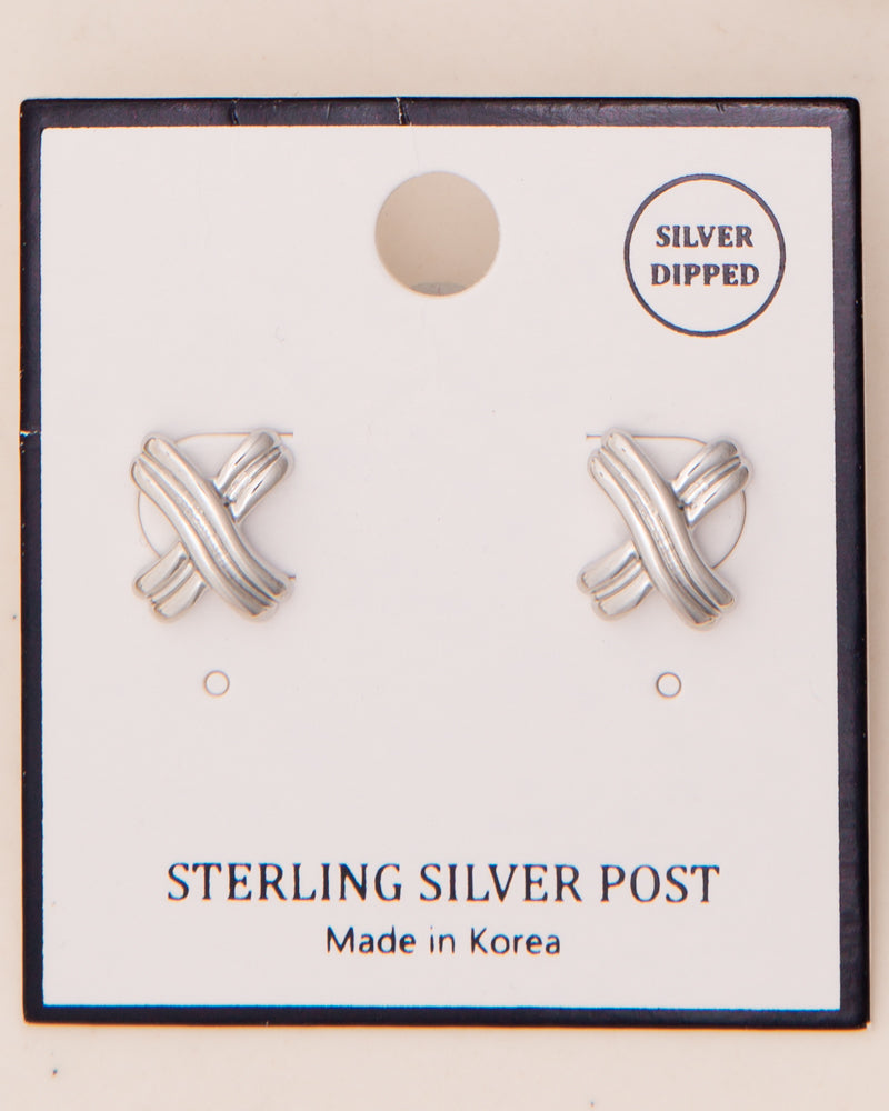 Katelyn Polished Signature X Post Earrings | Silver