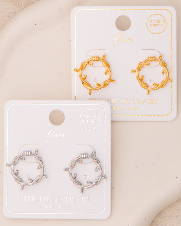 Zora Twisted Wire Open Circle Post Earrings