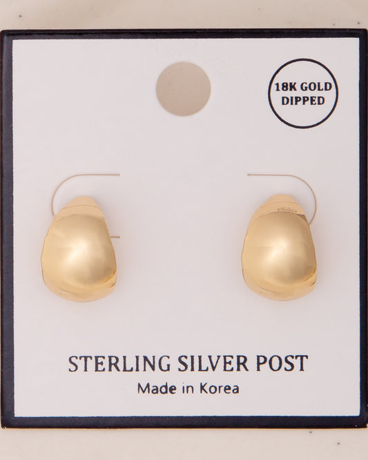 Ruthie Polished Crescent Huggie Hoop Earrings | Gold
