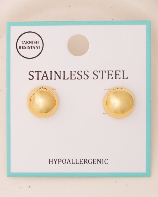 Anaiah Polished Sphere Stud Earrings | Gold