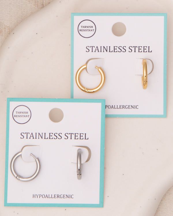 Annika Click Top Huggie Hoop Earrings