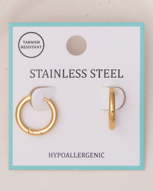 Penelope Click Top Huggie Hoop Earrings | Gold