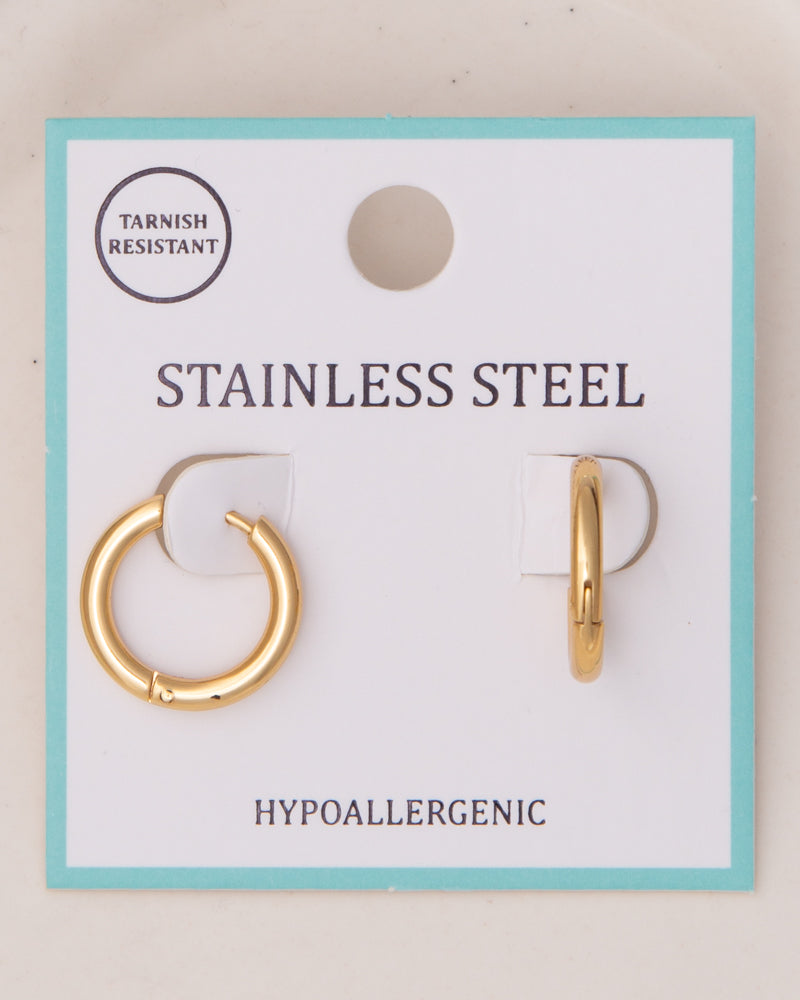 Penelope Click Top Huggie Hoop Earrings | Gold