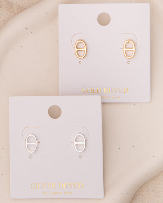 Indigo Polished Soda Can Tab Stud Earrings
