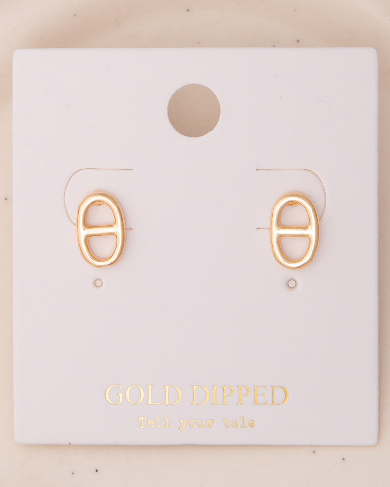 Indigo Polished Soda Can Tab Stud Earrings
