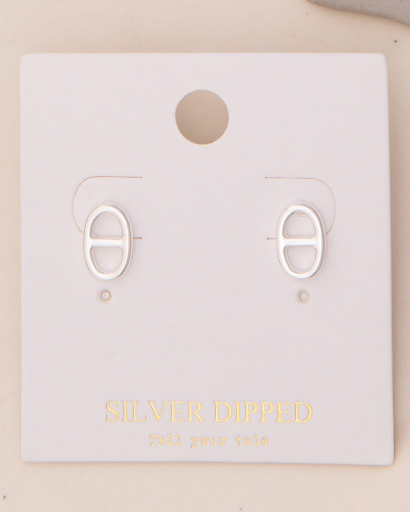 Indigo Polished Soda Can Tab Stud Earrings | Silver