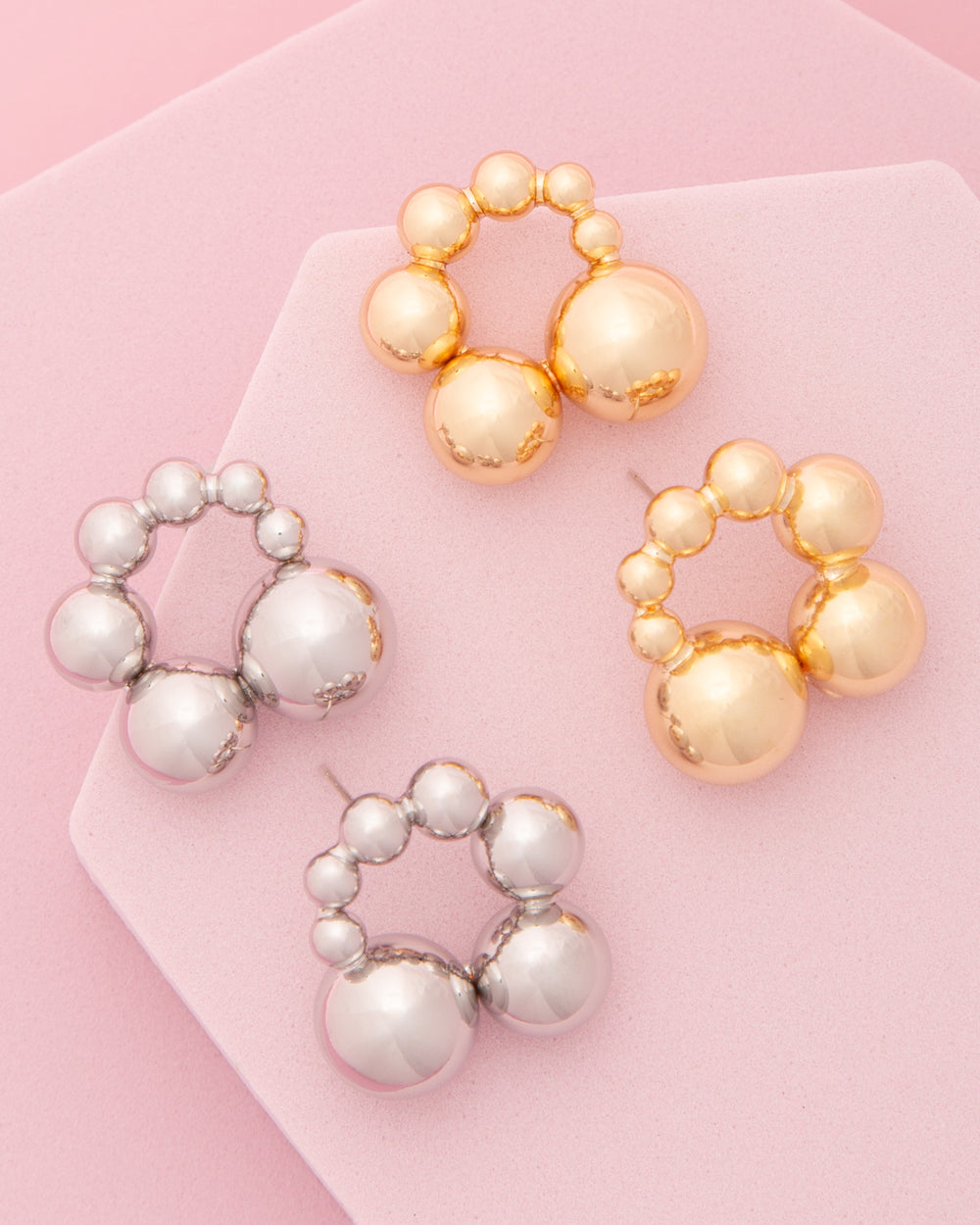 Sutton Ball Beaded Hoop Post Earrings