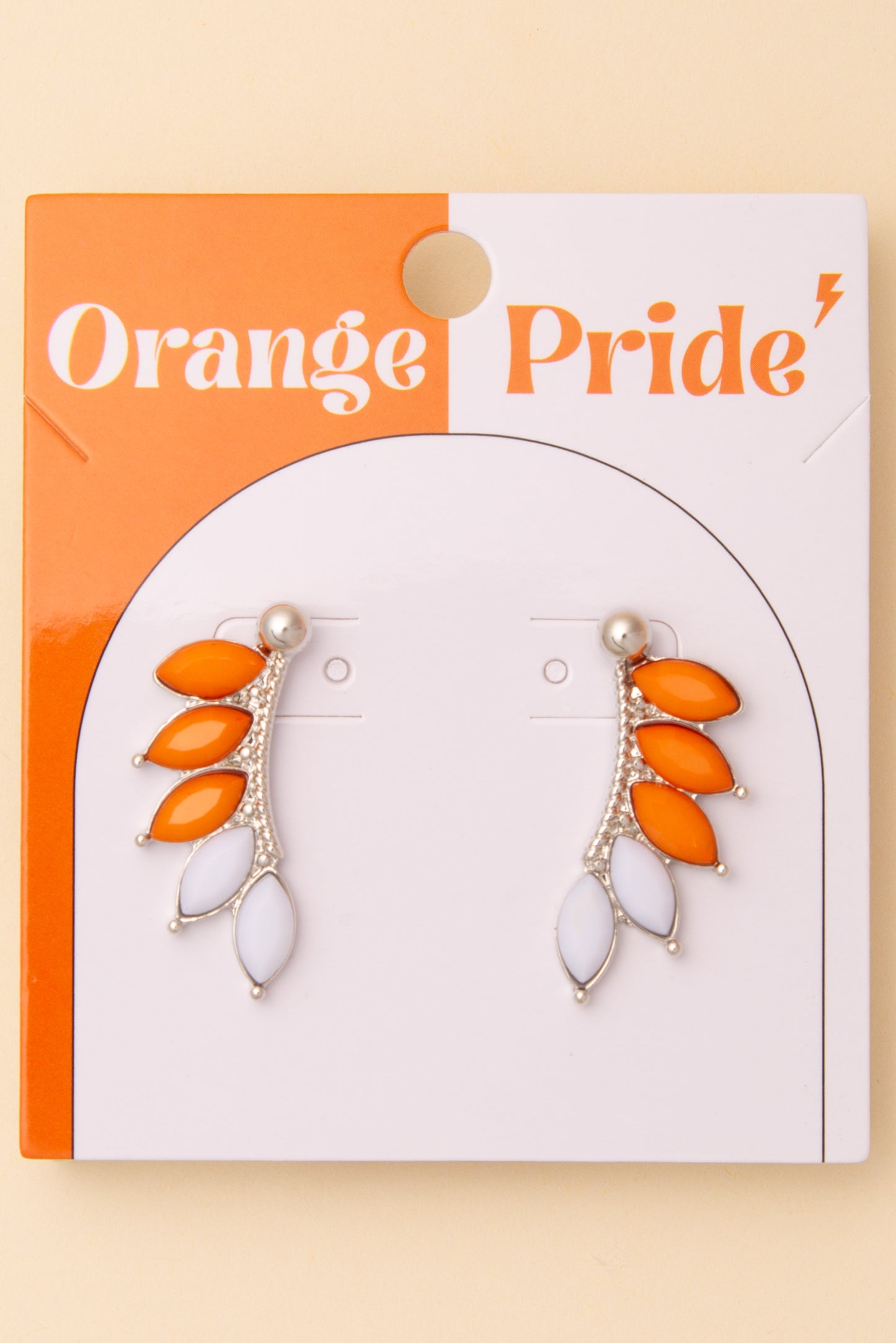 Quinn Game Day Crystal Embellished Feather Post Dangle Earrings