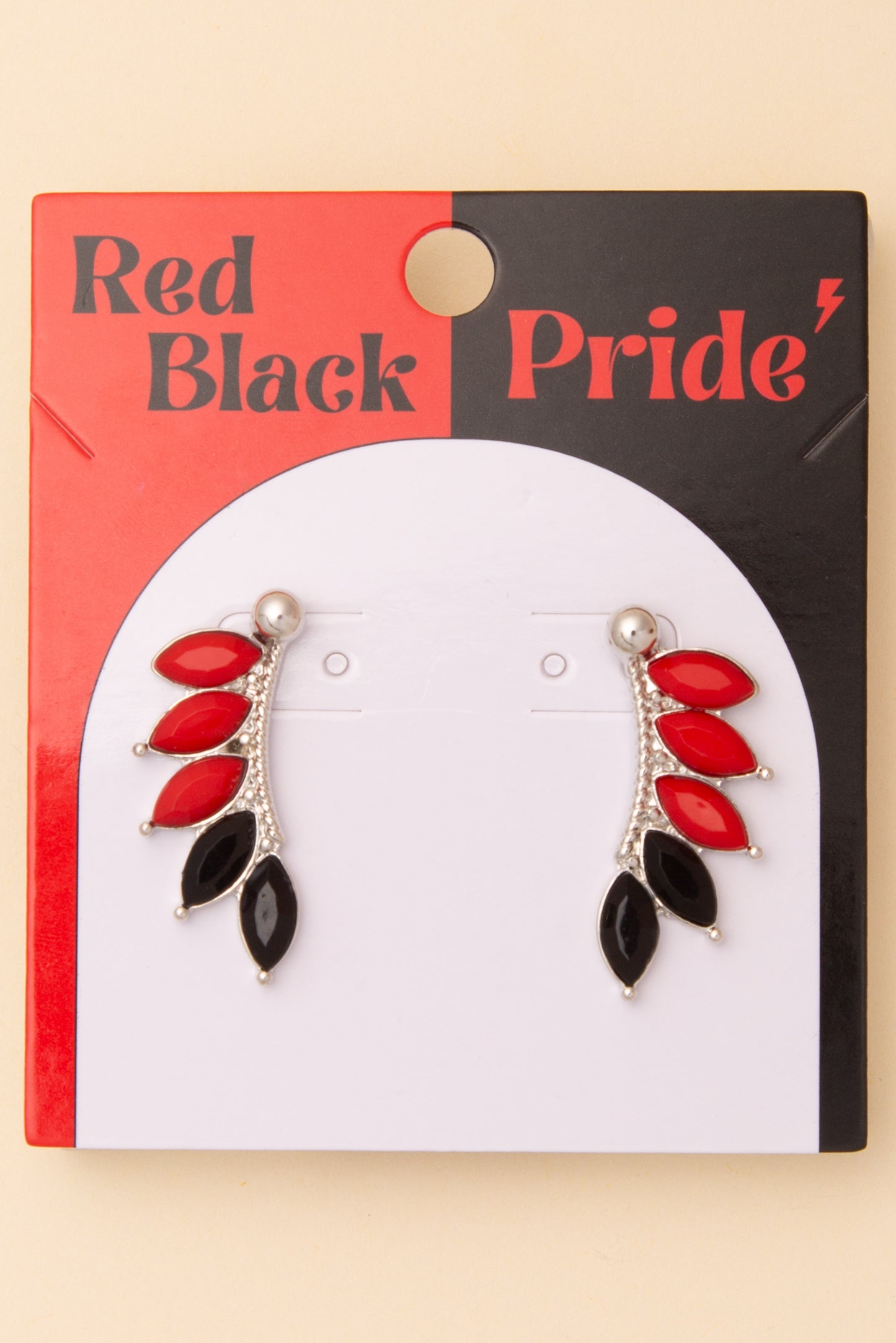 Quinn Game Day Crystal Embellished Feather Post Dangle Earrings