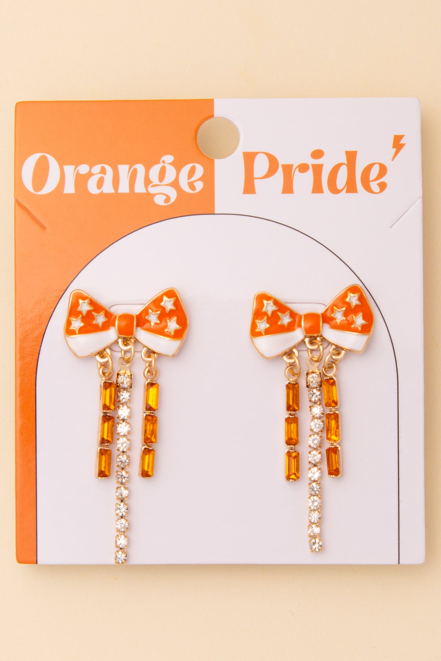Diana Game Day Crystal Rhinestone Embellished Bow Post Earrings