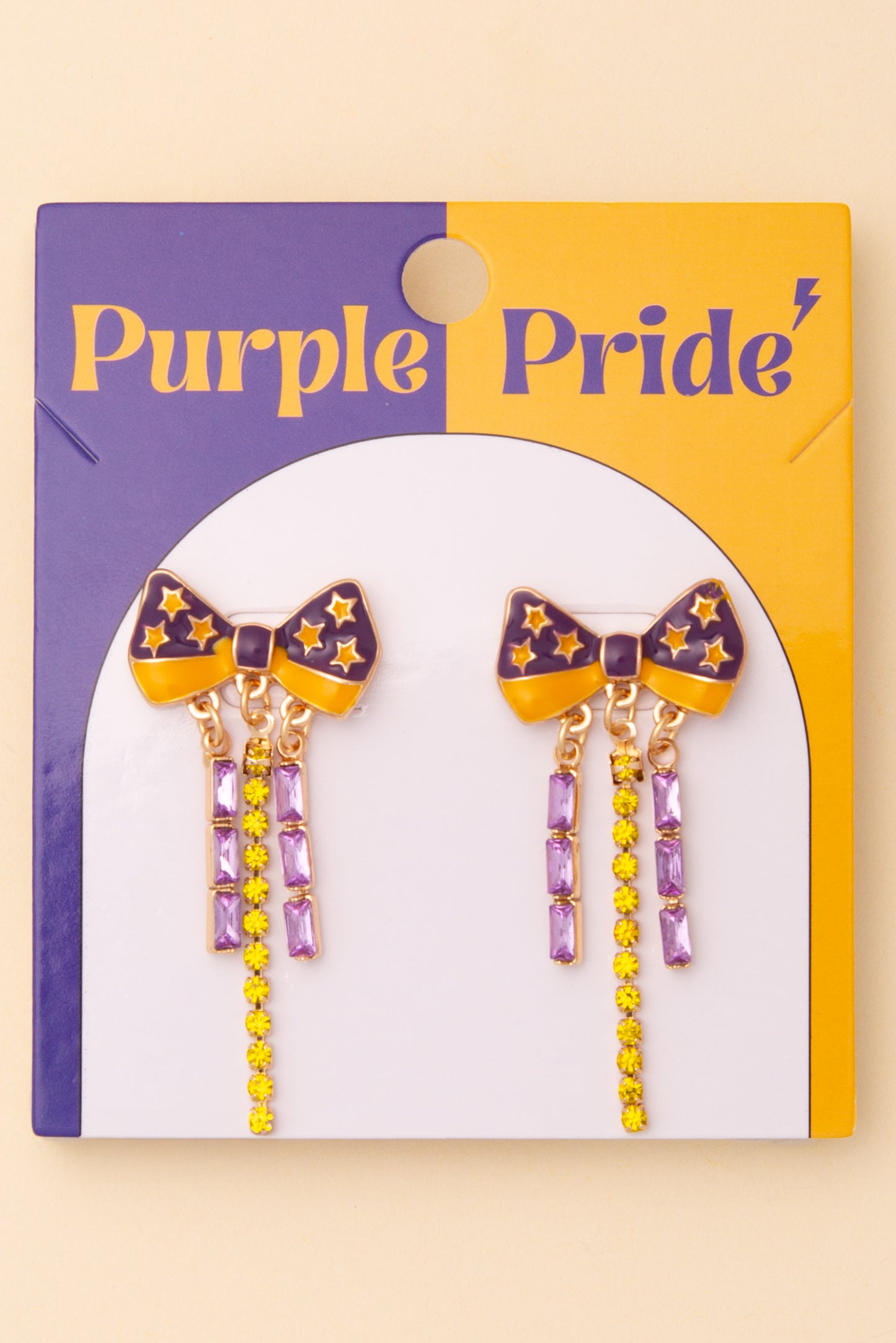 Diana Game Day Crystal Rhinestone Embellished Bow Post Earrings