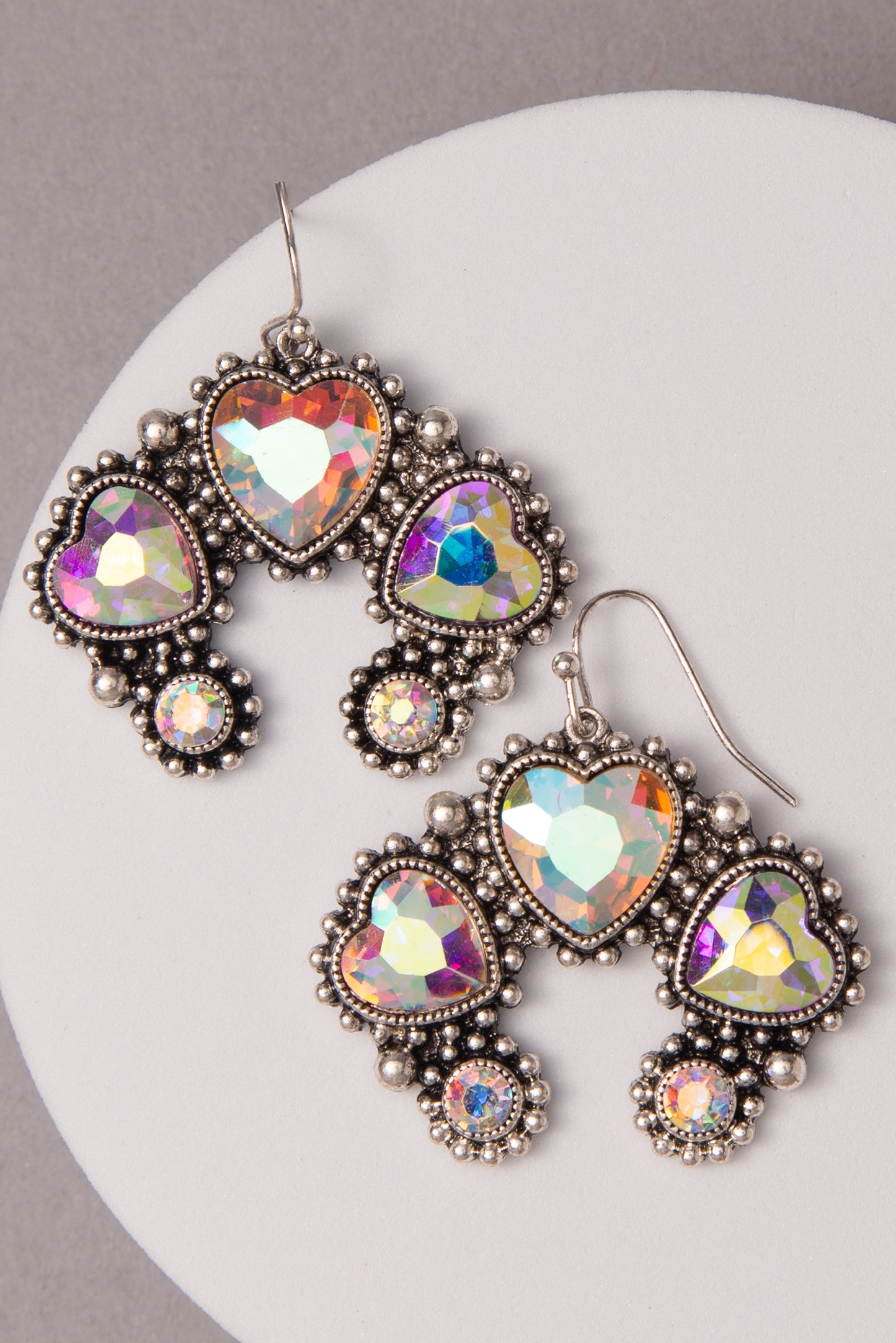 Valerie Western Heart Squash Blossom Dangle Earrings