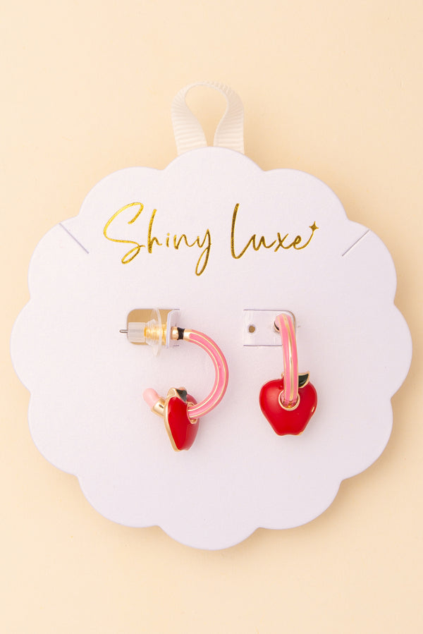 Natalia School Theme Pencil with Heart Open Loop Cuff Earrings