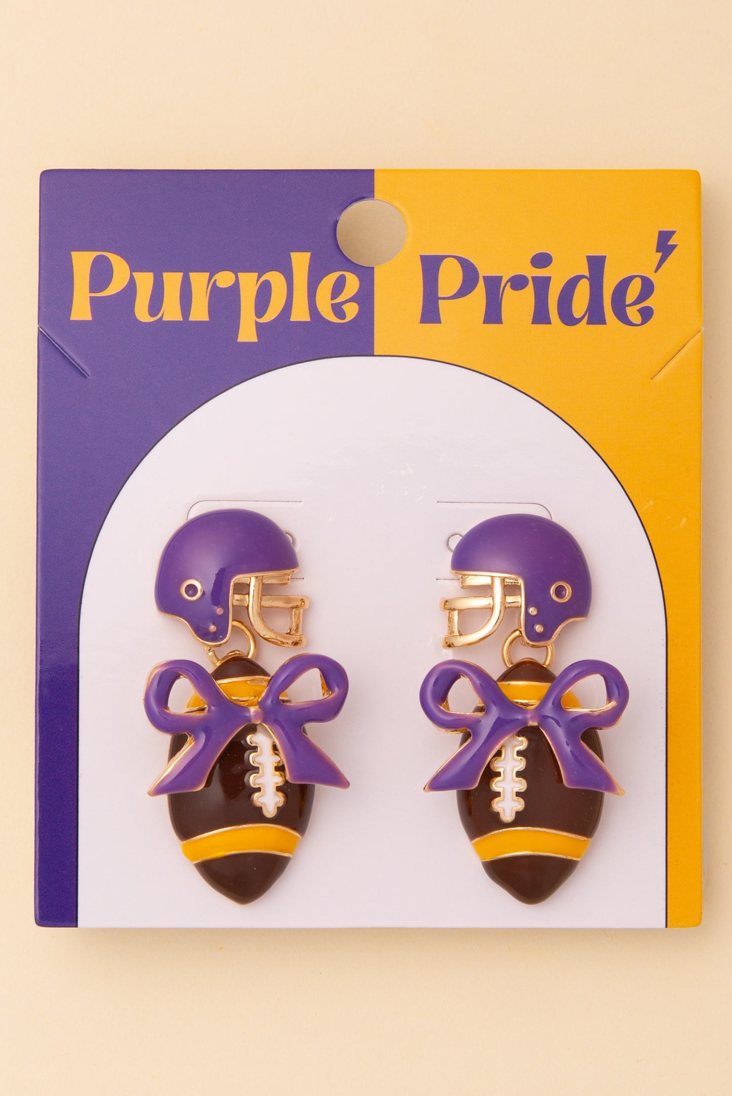 Scarlett Enamel Football and Helmet Post Dangle Earrings