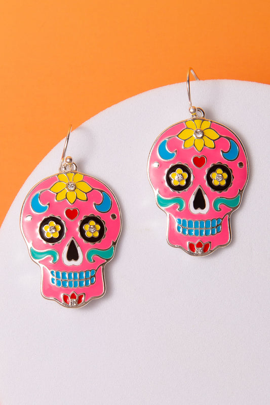 Maria Halloween Crystal Embellished Dia de los Muertos Earrings