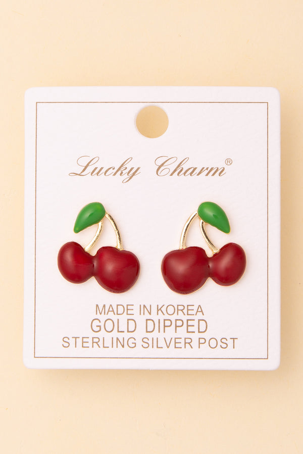 Aubrey Cherry Embellished Earrings