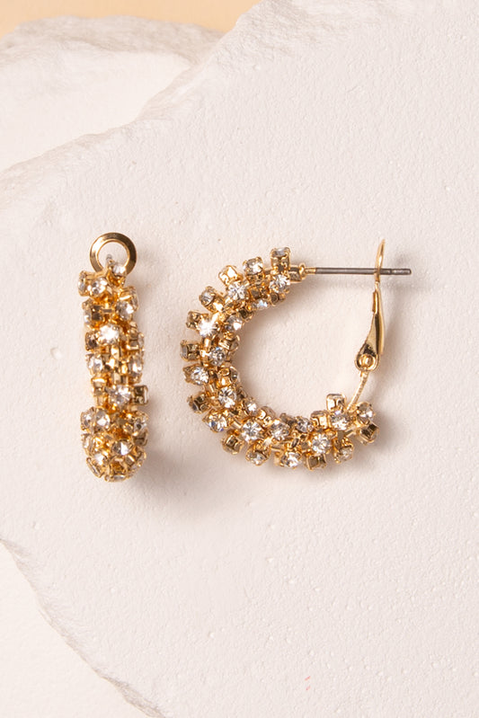 Rebecca Cubic Zirconia Pave Tube Hoop Earrings | Gold