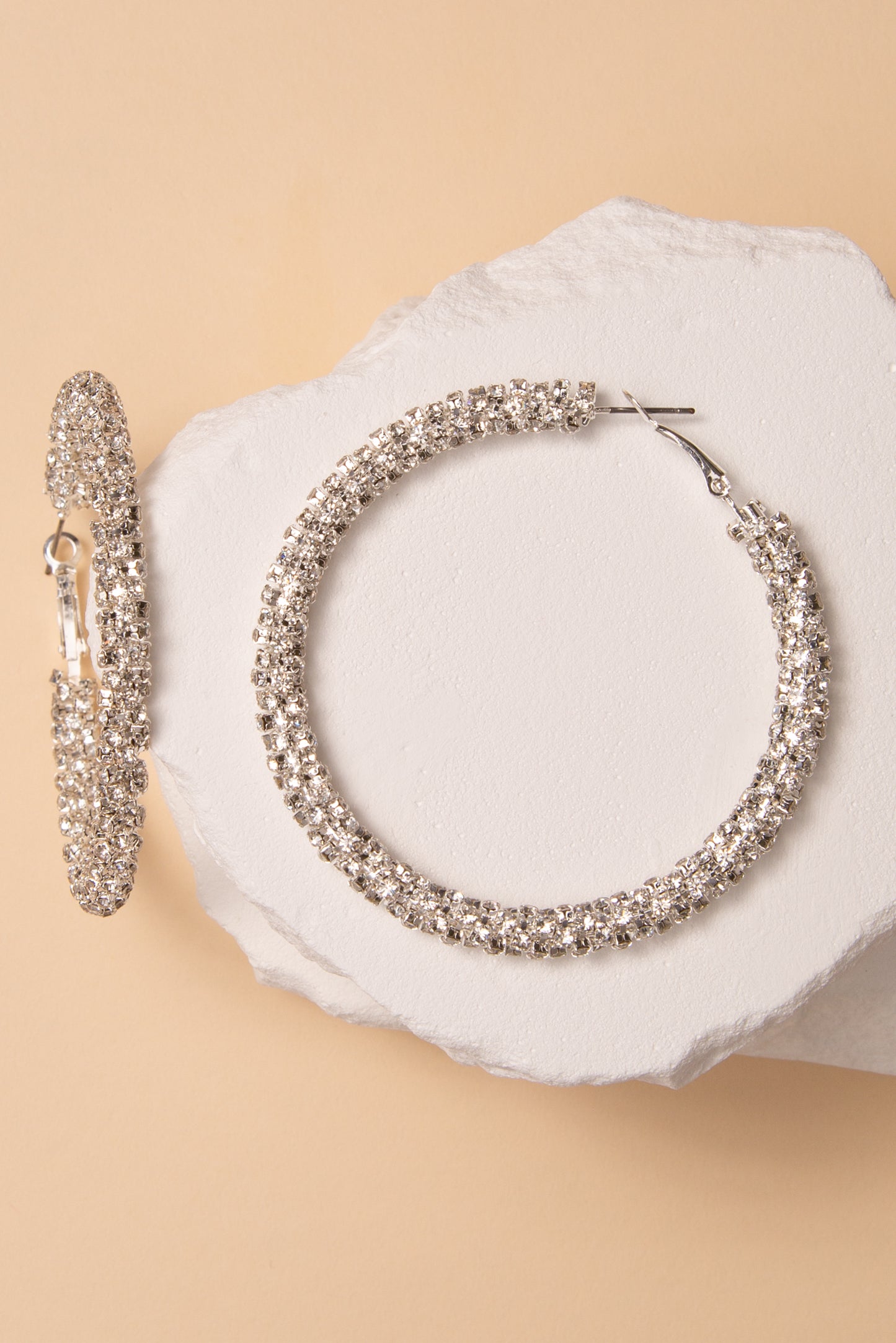 Addison Cubic Zirconia Pavé Tube Hoop Earrings