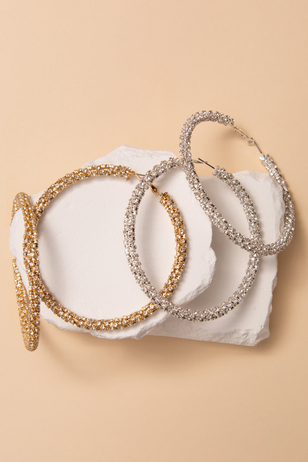 Ruth Cubic Zirconia Pavé Tube Hoop Earrings