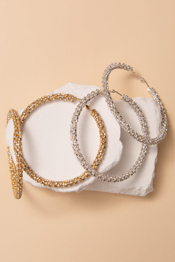 Ruth Cubic Zirconia Pavé Tube Hoop Earrings