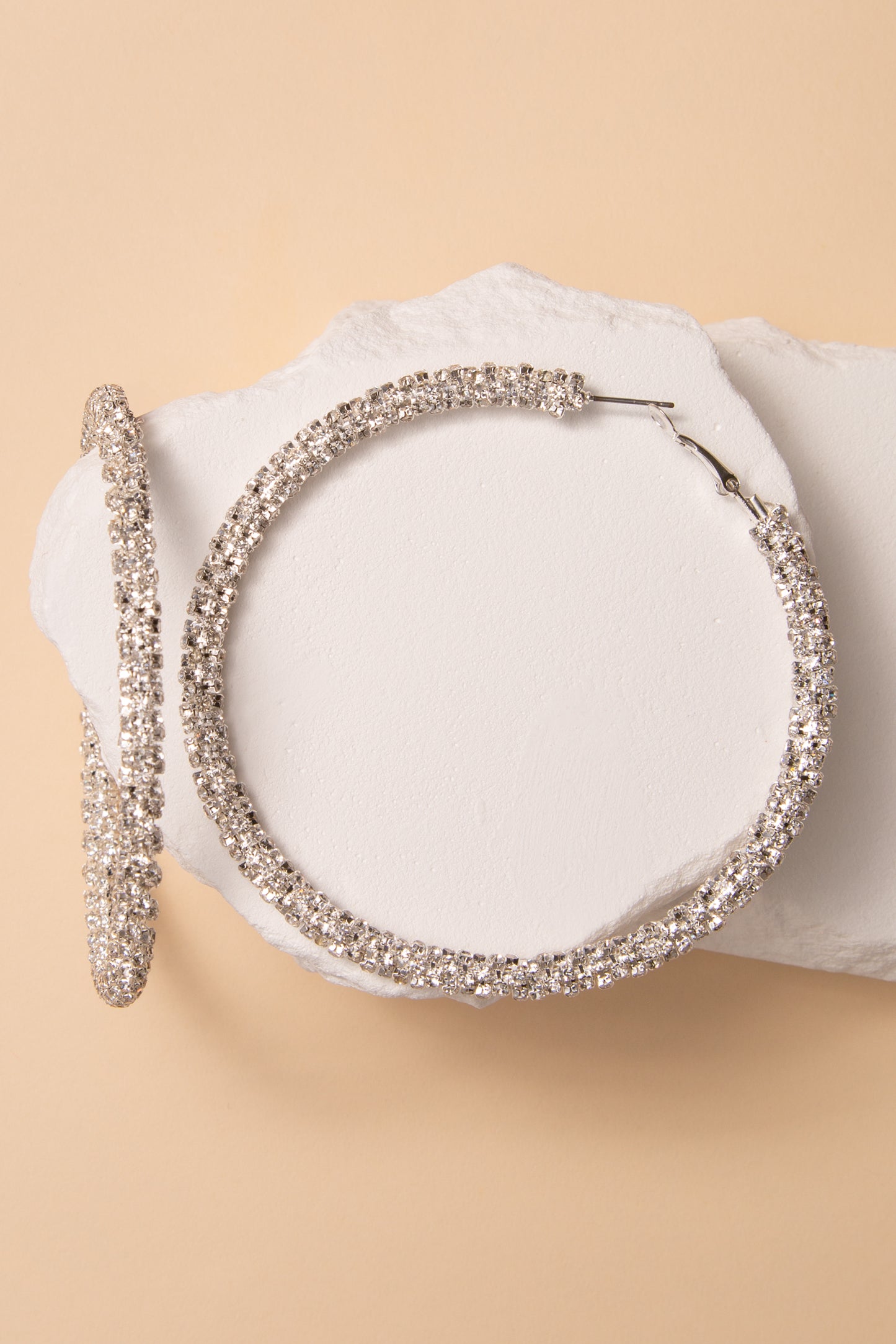 Ruth Cubic Zirconia Pavé Tube Hoop Earrings