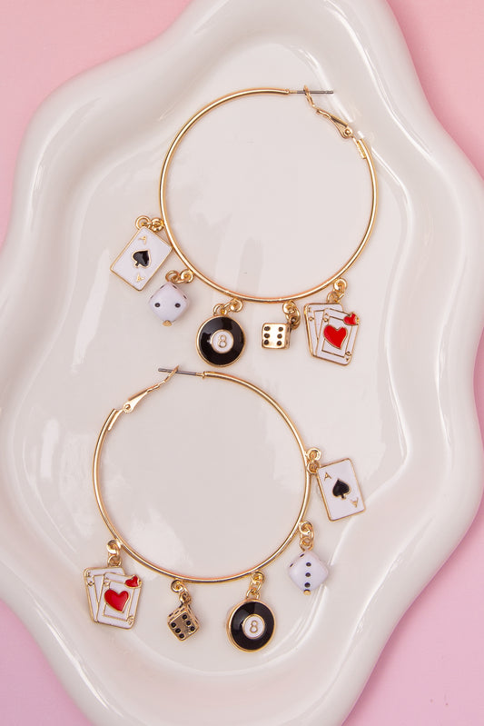 Mackenzie High Stakes Theme Hoop Earrings