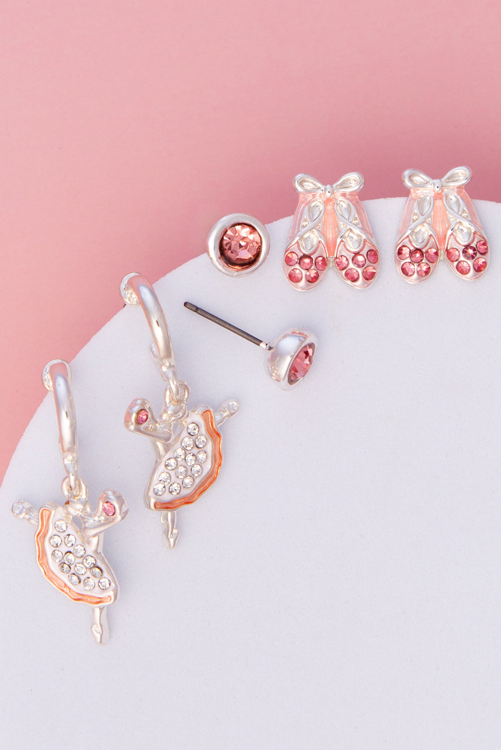 Ally Ballet Theme Stud Earring Set – Slipper & Ballerina Design