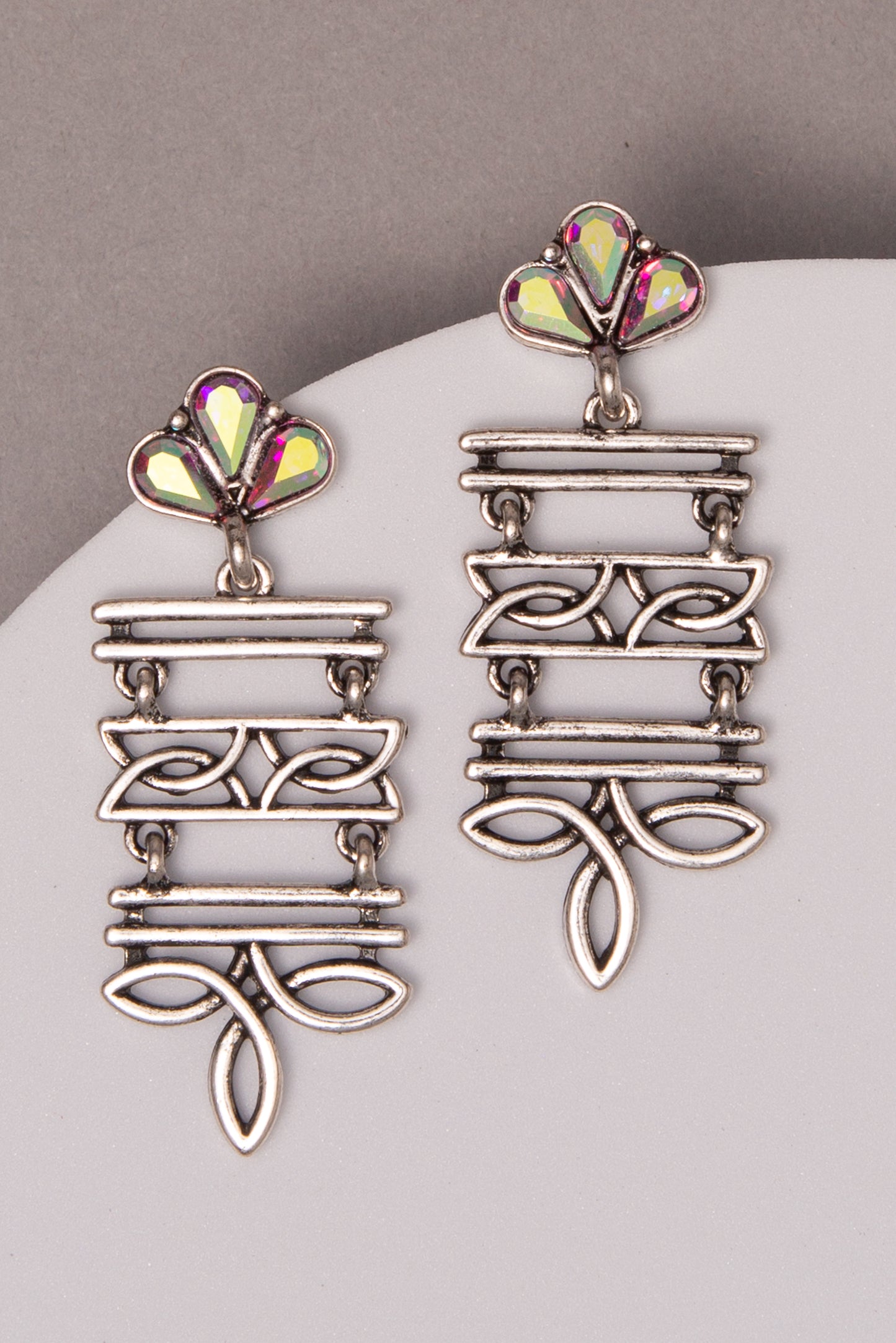 Eva Western Boot Stitch Rectangle Dangle Earrings