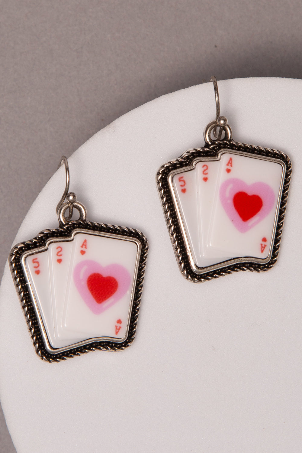 Kaia Western Ace of Hearts Card Dangle Earrings