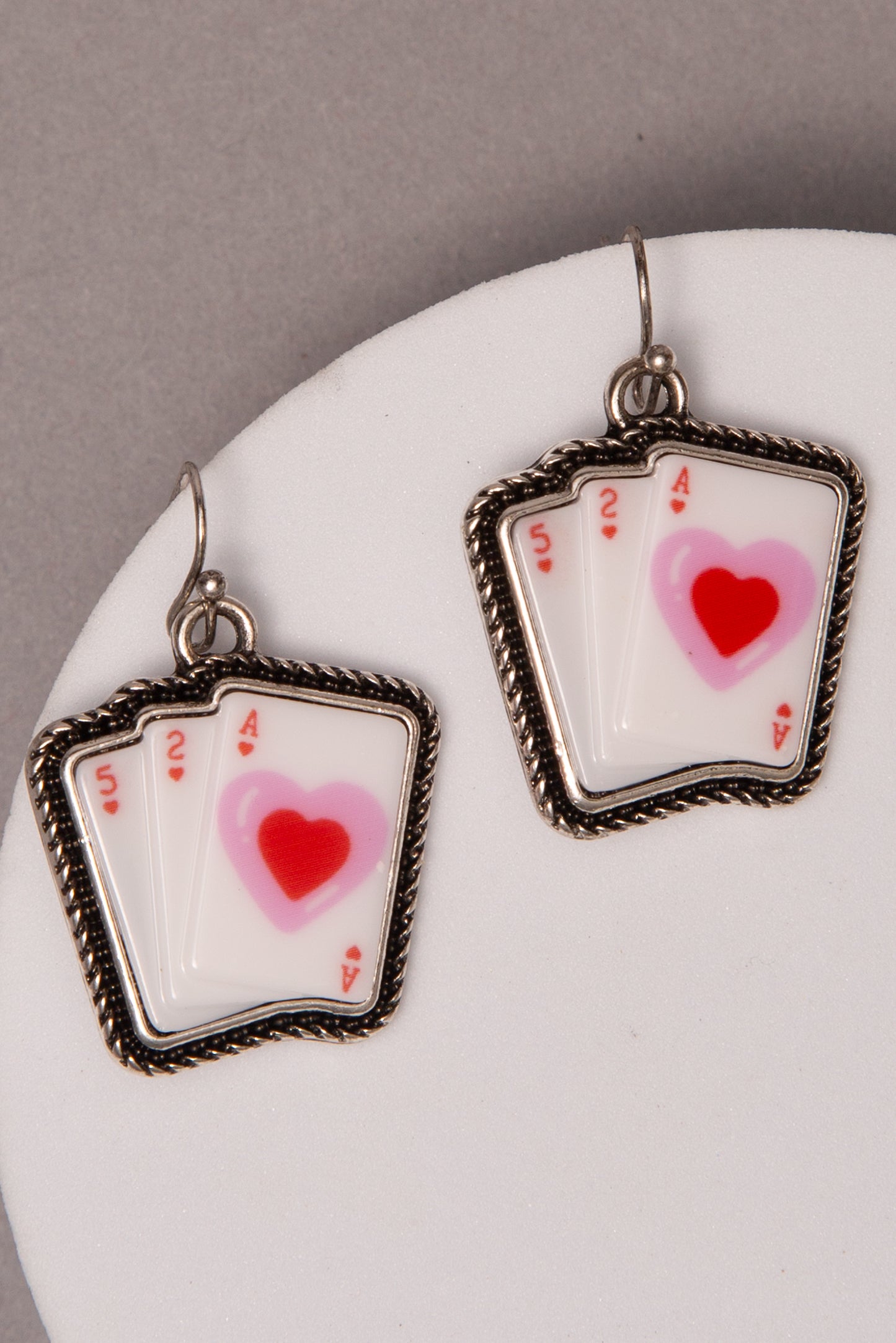 Kaia Western Ace of Hearts Card Dangle Earrings