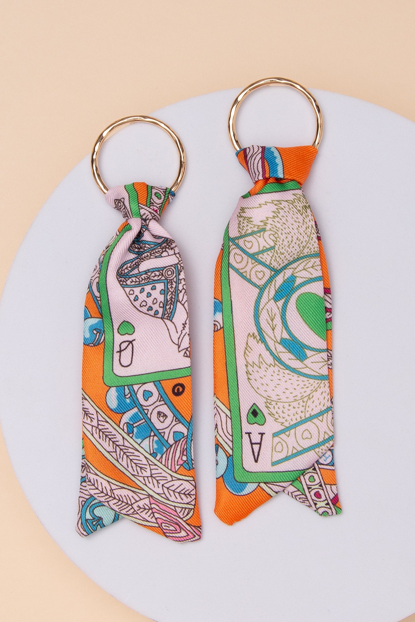 Audrey Playing Card Fabric Earrings