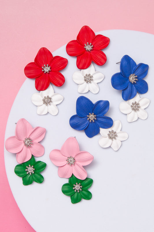 Esmeralda Layered Flower Shaped Stud Earrings
