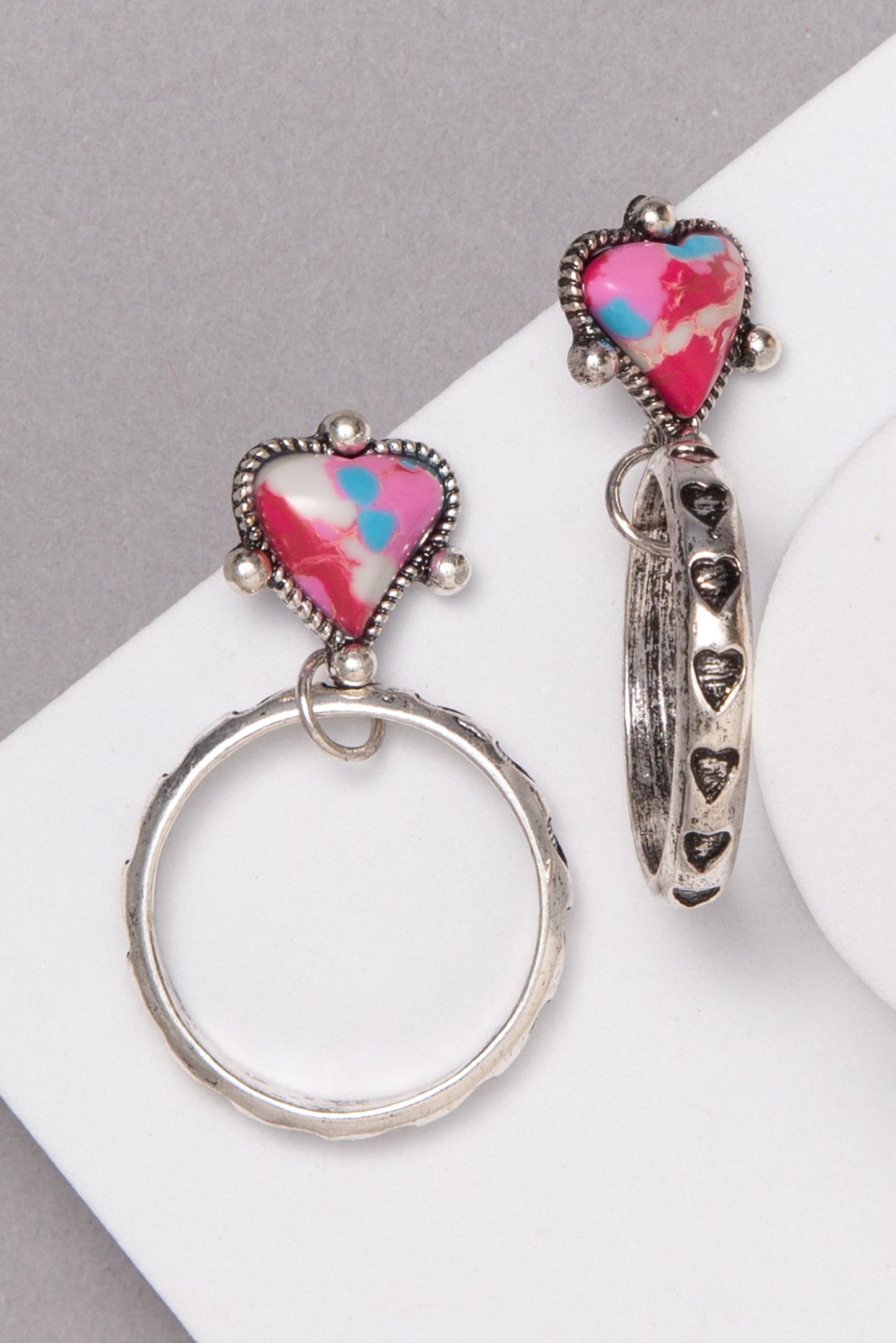 Emma Western Aztek Hand Stone Post Earrings