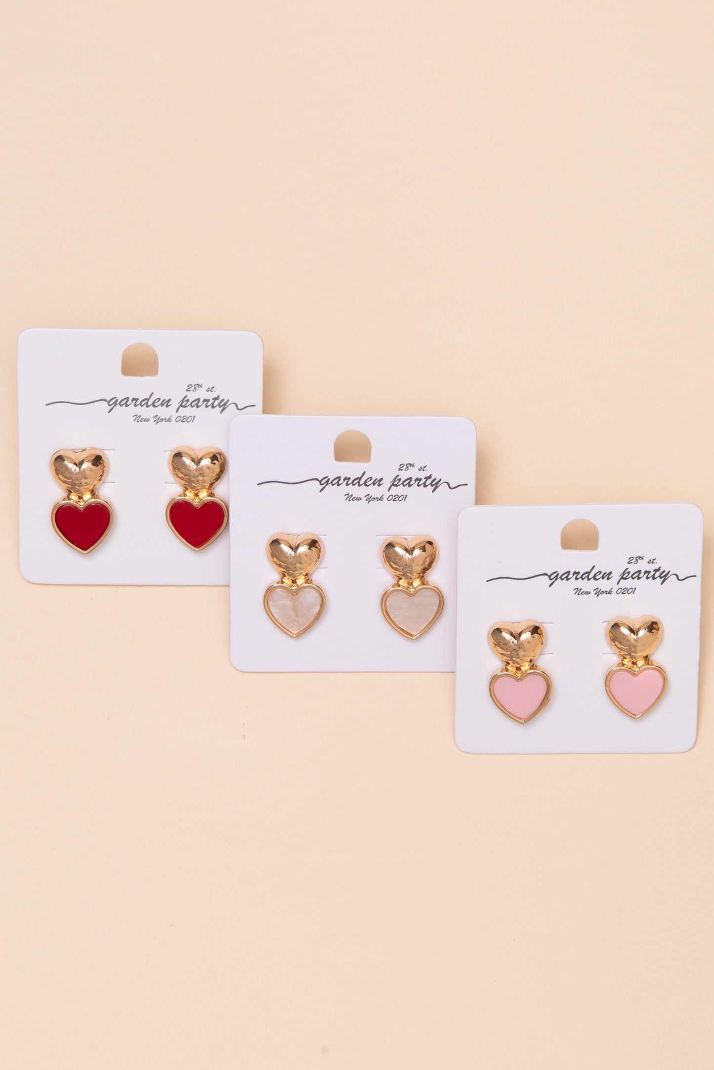 Angela Gold Hammered Heart Earrings