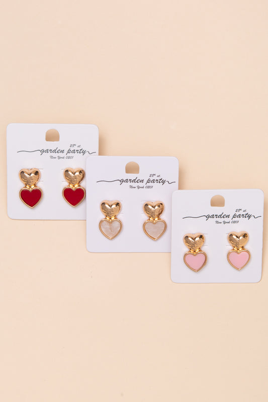 Angela Gold Hammered Heart Earrings