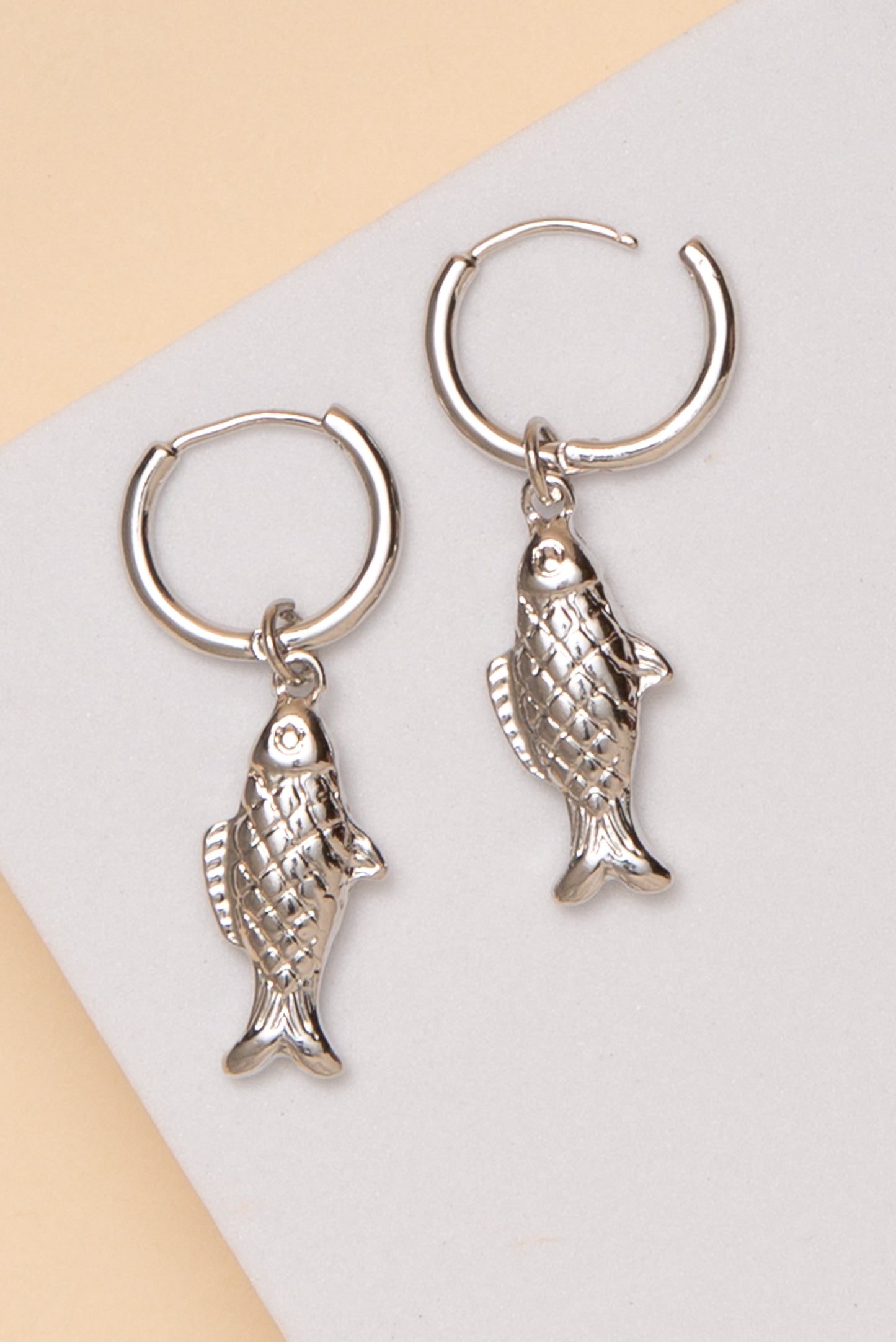 Elle Fish Hook Dangle Earrings | Silver