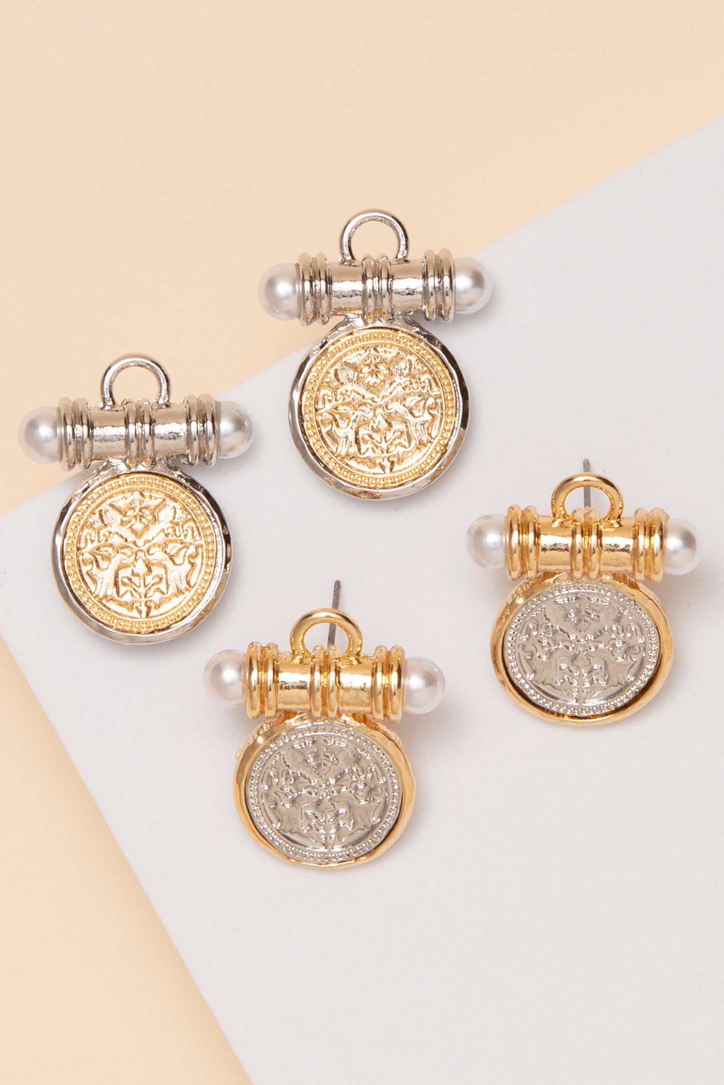 Aliza Post Medallion Earrings