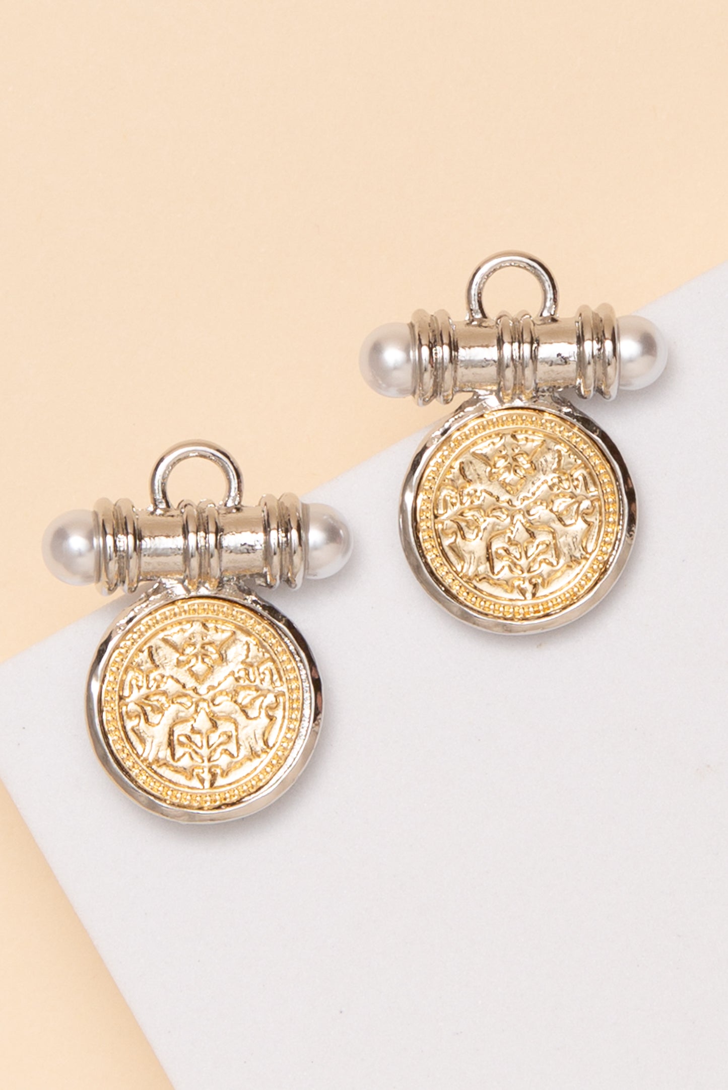 Aliza Post Medallion Earrings | Silver
